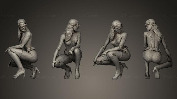 Статуэтки девушки (Женщина-кошка, STKGL_0074) 3D модель для ЧПУ станка